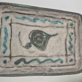 Massier Vallauris enamelled ceramic pocket emptier – polychrome floral decoration