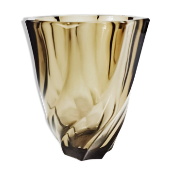 Smoked glass whirlwind vase Lever