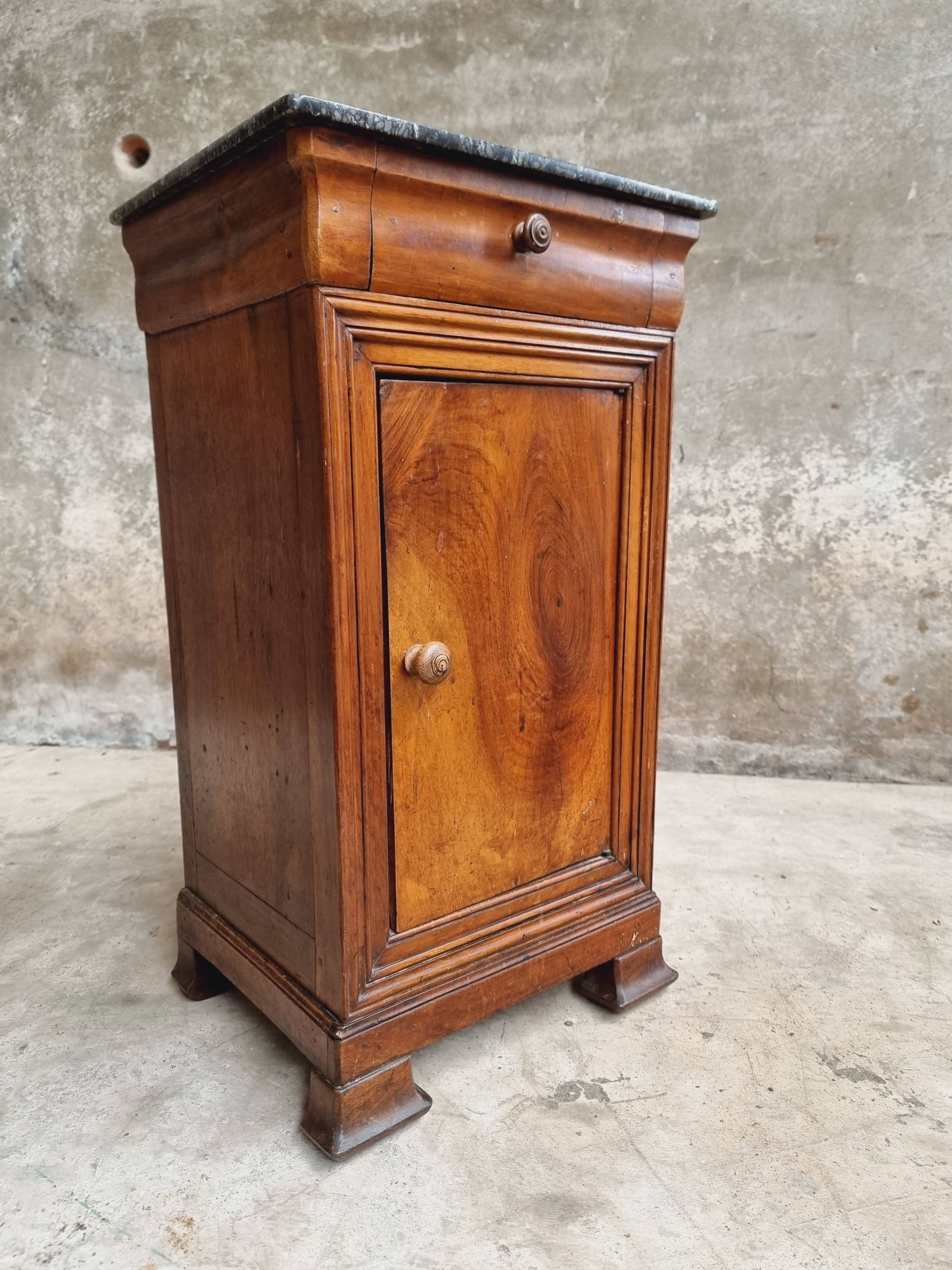 Antique small cabinet French hall cupboard walnut