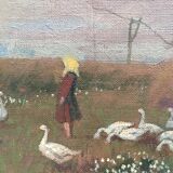 Oil on canvas country scene