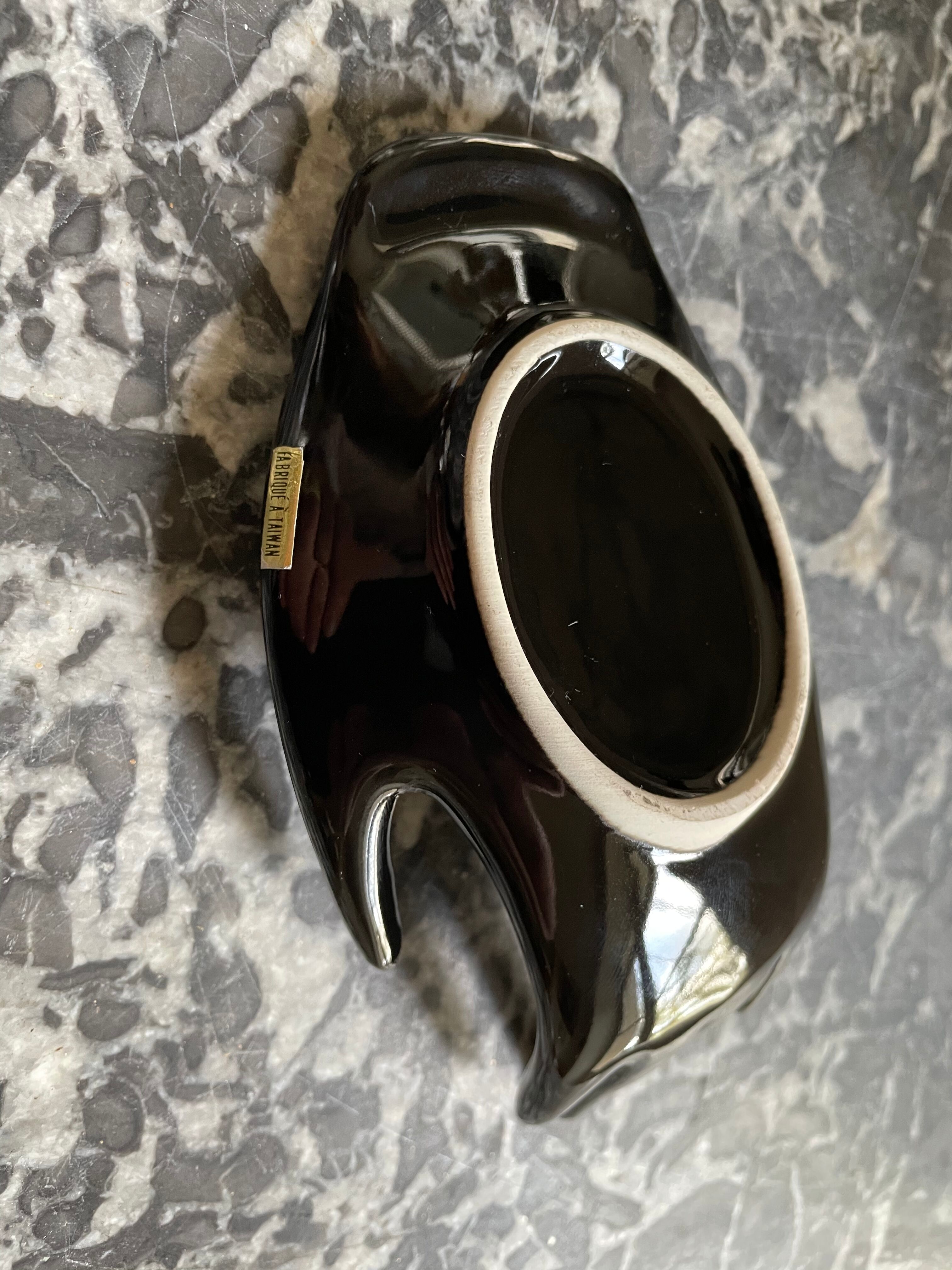 Black ceramic binge hand and cup 1970