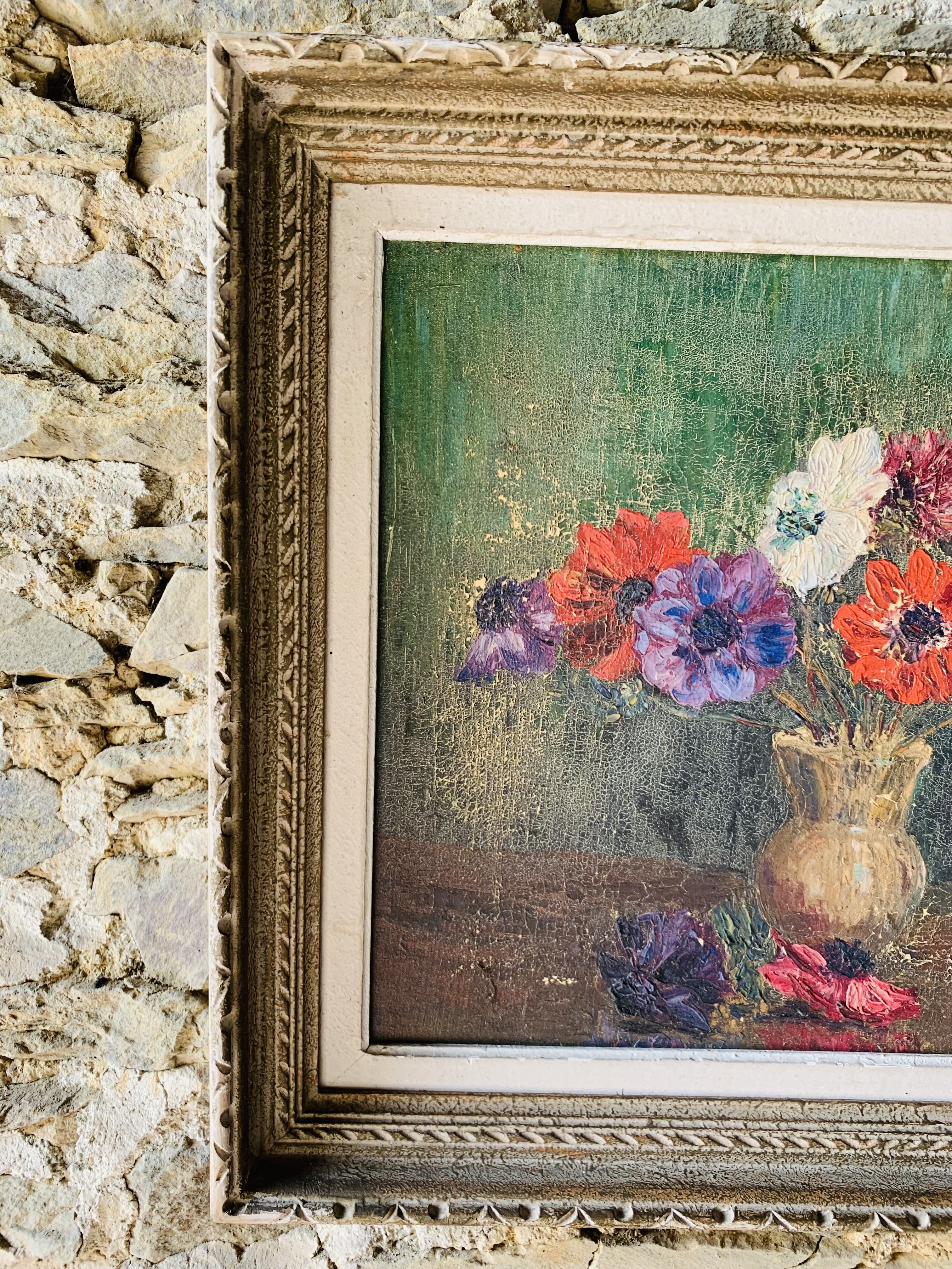 Tableau fleurs -  50x 58cm