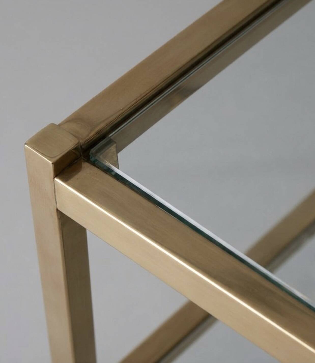 Desserte bar vintage 1970 – Laiton & Verre – Style Maison Jansen