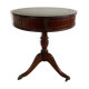 Antique Mahogany and Leather Side Table on Casters