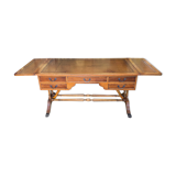 English style flat desk in leather