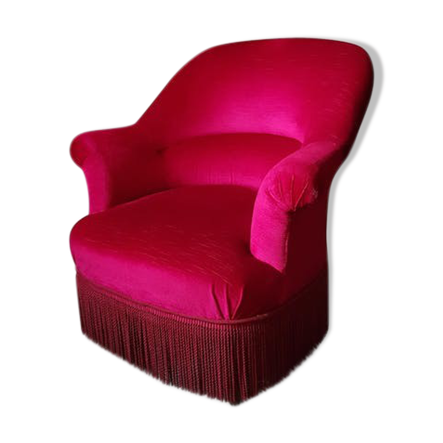 Red velvet armchair