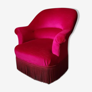 Fauteuil velours rouge