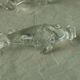 Set of 6 fish-shaped glass knife holder signed yer depose