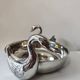 Centrepiece, silver-plated metal swan catchall.