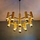 Large brass chandelier, design by Gaetano Sciolari, Boulanger, 1970.
