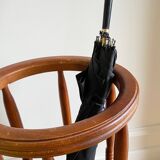 Vintage round wooden umbrella stand