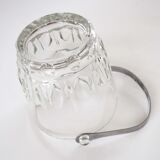 Crystal ice bucket, fluted décor