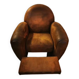 Fauteuil club suédine