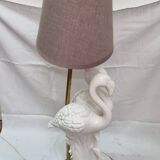White porcelain flamingo lamp