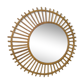 Asymmetrical rattan mirror - 61cm