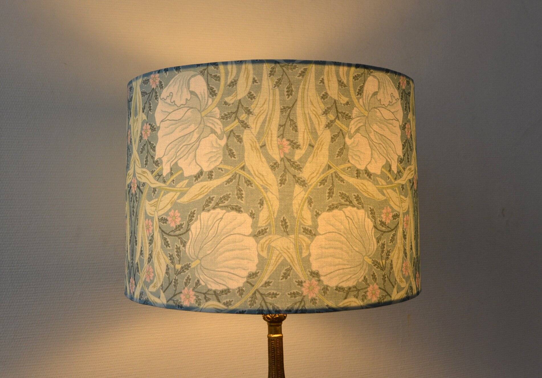 Bird and flower lampshade, William Morris style.