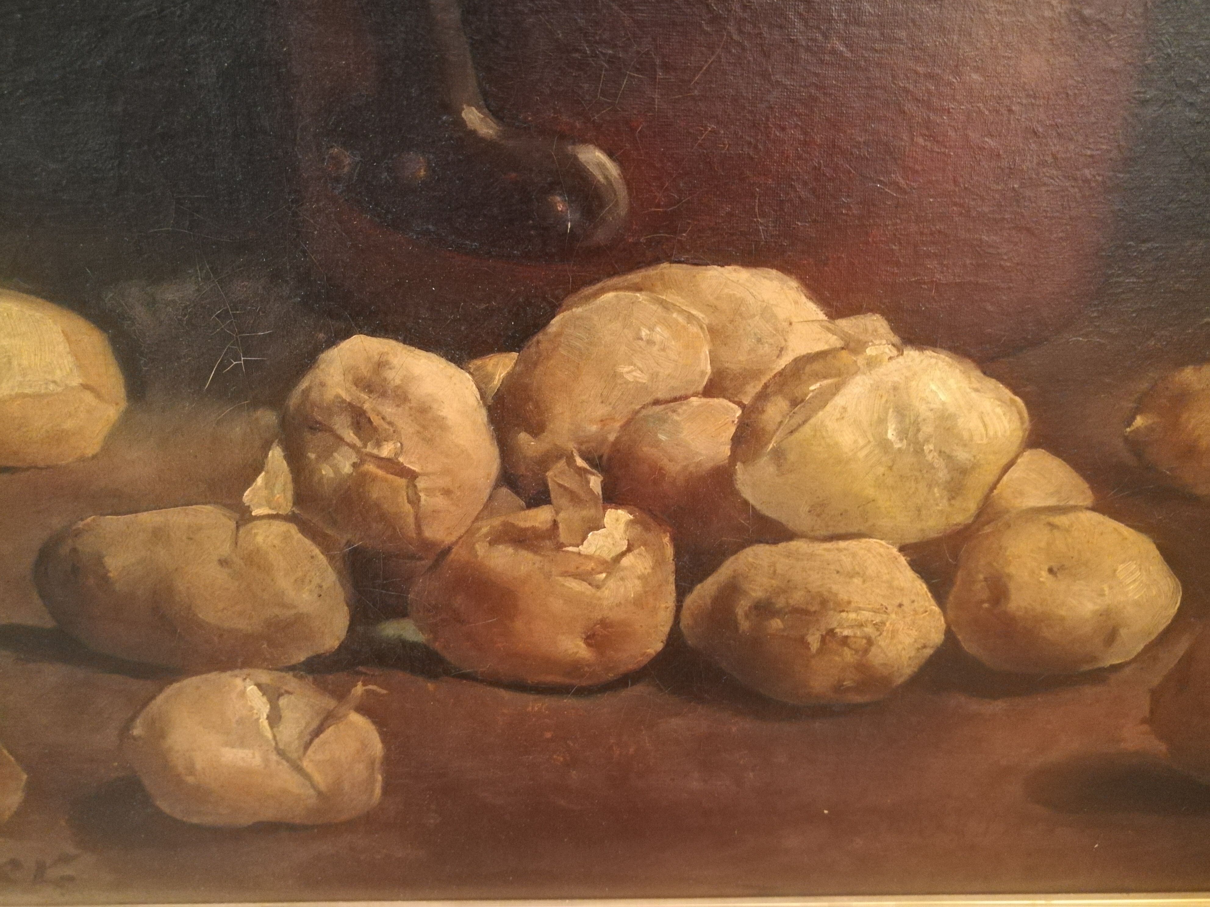 Table oil painting "potatoes"
