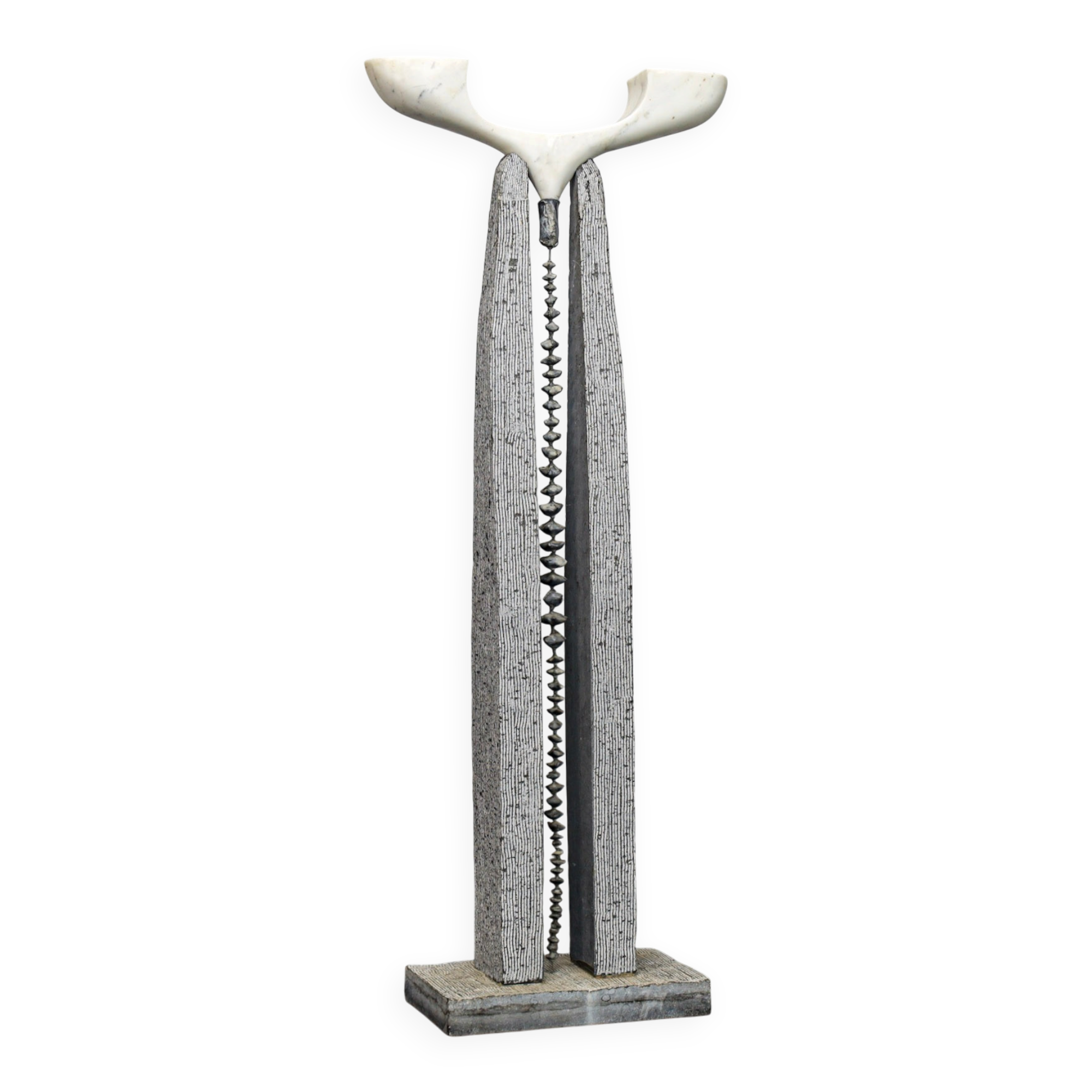 Abstract stone sculpture by Lode Tibos, Belgium, 2002