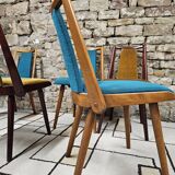 Set of 5 vintage spindle foot bistro chairs 1960"