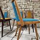 Set of 5 vintage spindle foot bistro chairs 1960"