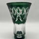 Cut and lined green crystal vase from Val Saint-Lambert