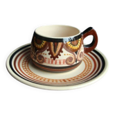 Tasse et soucoupe art déco  P. Fouillen Quimper