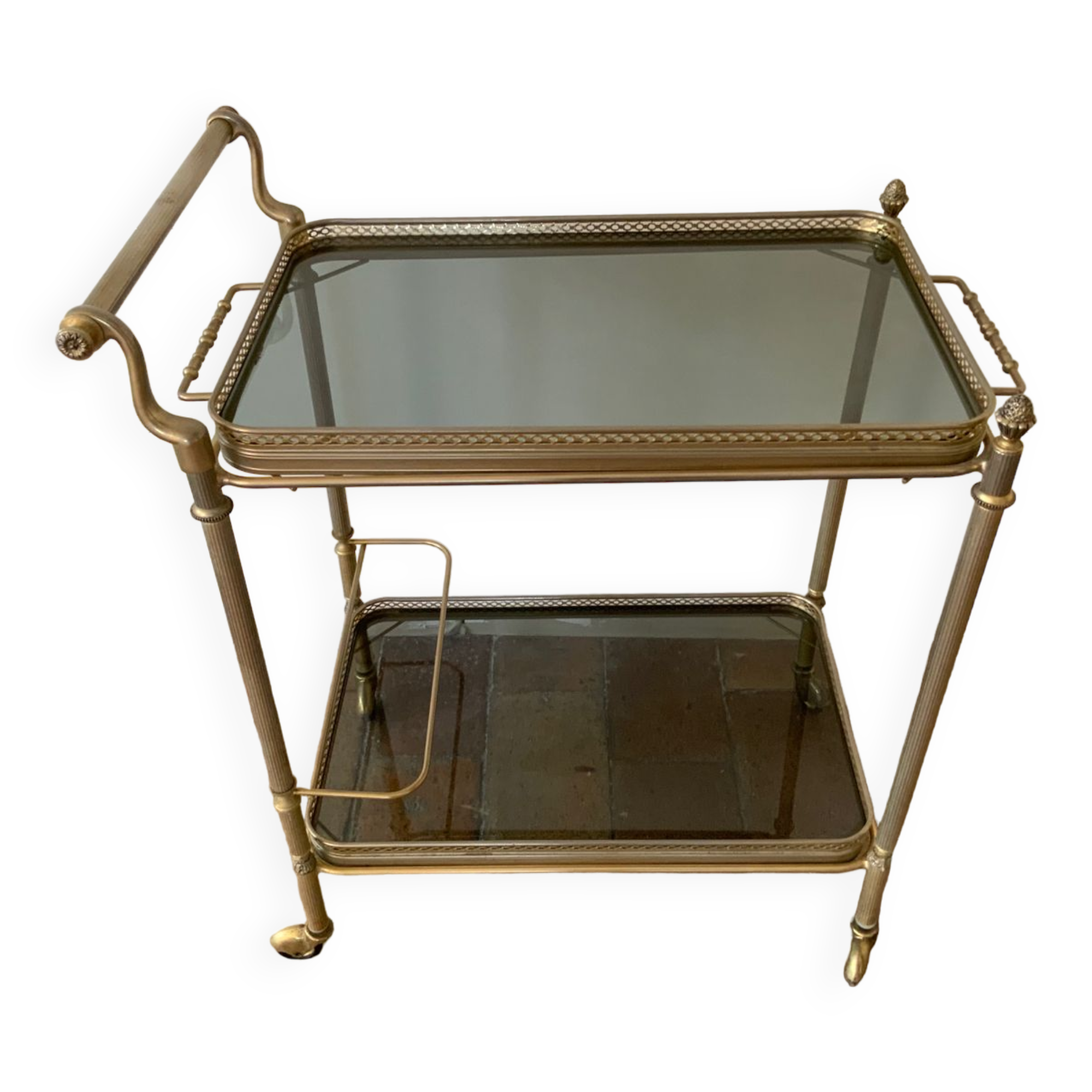 Desserte verre et laiton