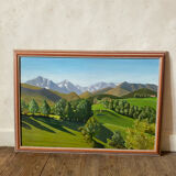 Old oil painting on canvas