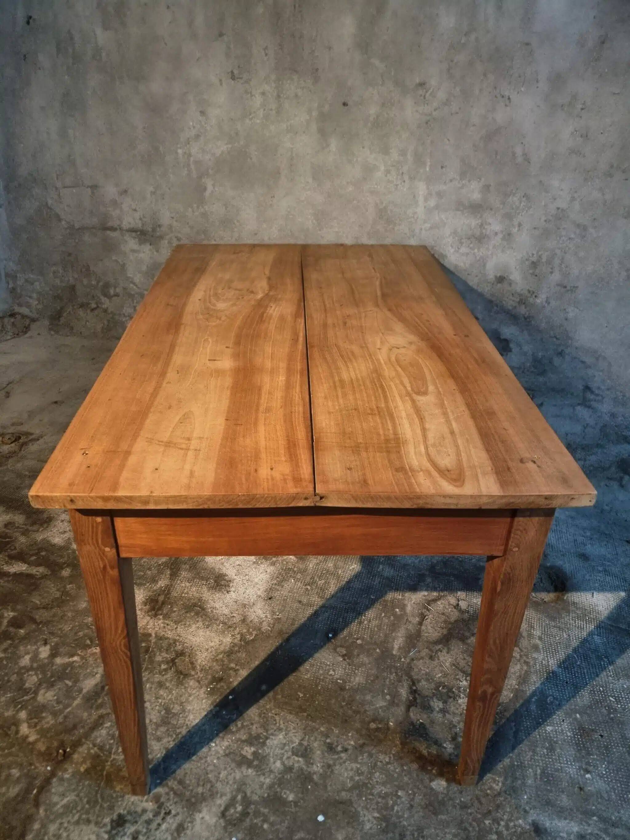 French rural farmhouse table with two drawers, 19th century.