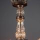 Antique metal and glass chandelier with 5 lights, Italy, 19th century.