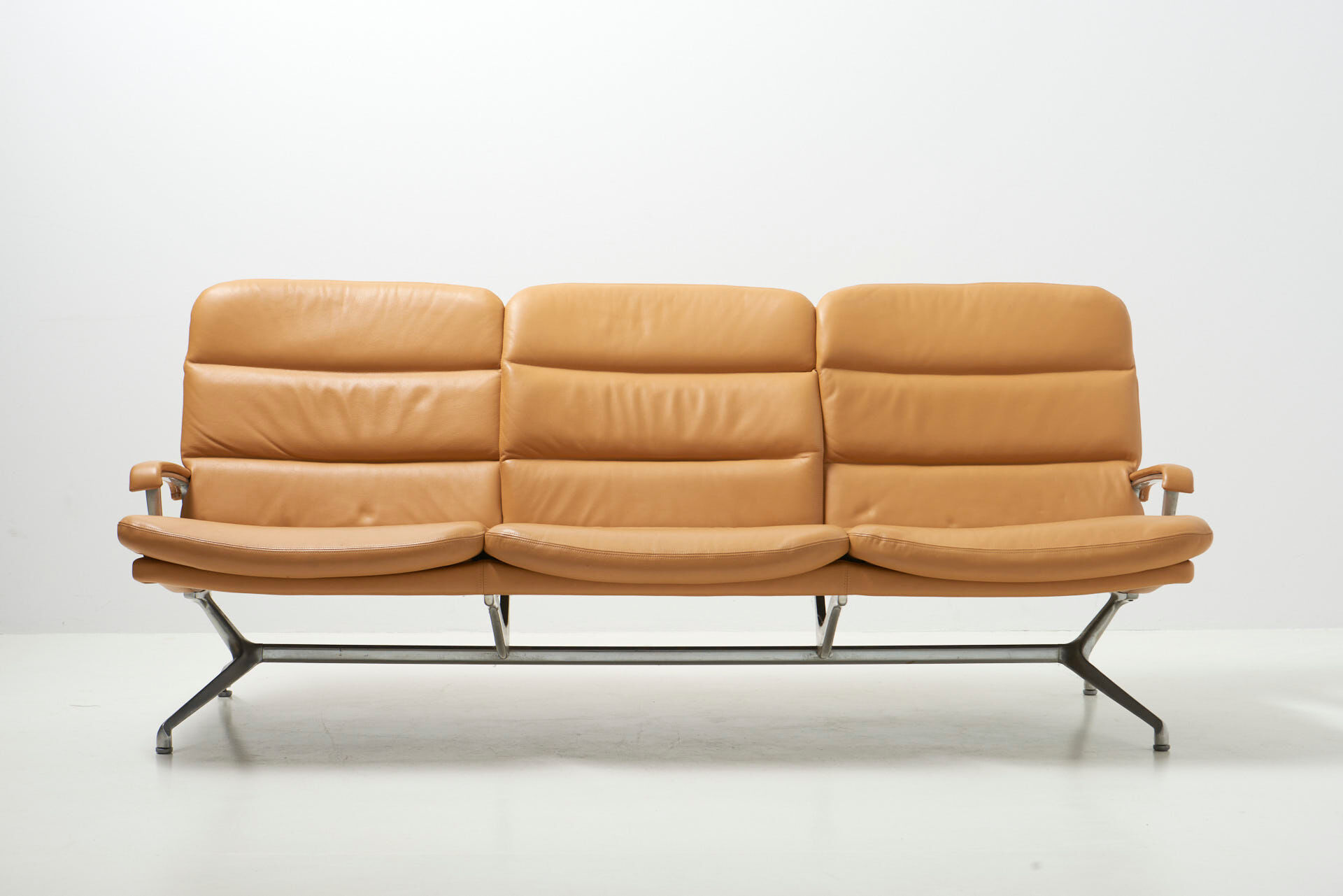 Three Seater Sofa in Leather by Strässle, Switzerland - 1960's