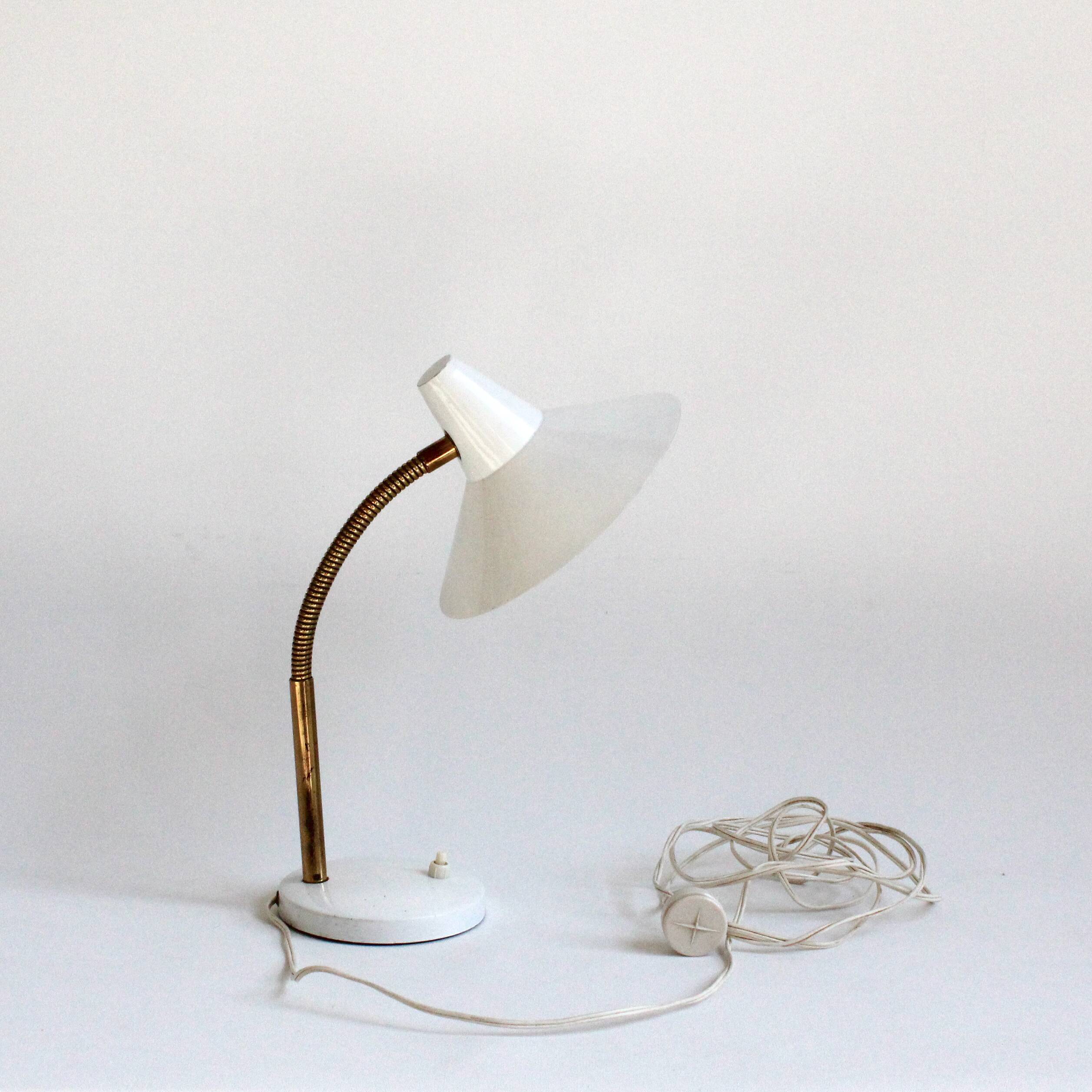 Lampe de table / bureau vintage en métal laqué