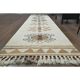 1970s Vintage Turkish Hand-Knotted Wool Cotton Beige Runner Rug 87x366
