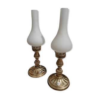 2 bedside or opaline-laying lamps