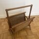 Brown rattan and cane magazine rack