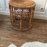 Peacock vintage rattan side table