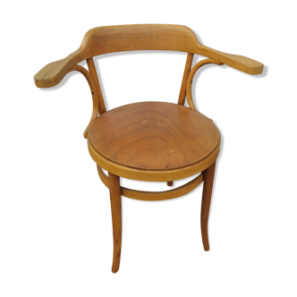 Chaise de bureau en bois vintage année 50 - 60 avec accoudoir