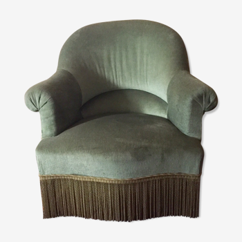 Fauteuil crapaud en velours vert