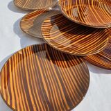 Set 10 plates African Art Deco 1930 Domino Sarreguemines