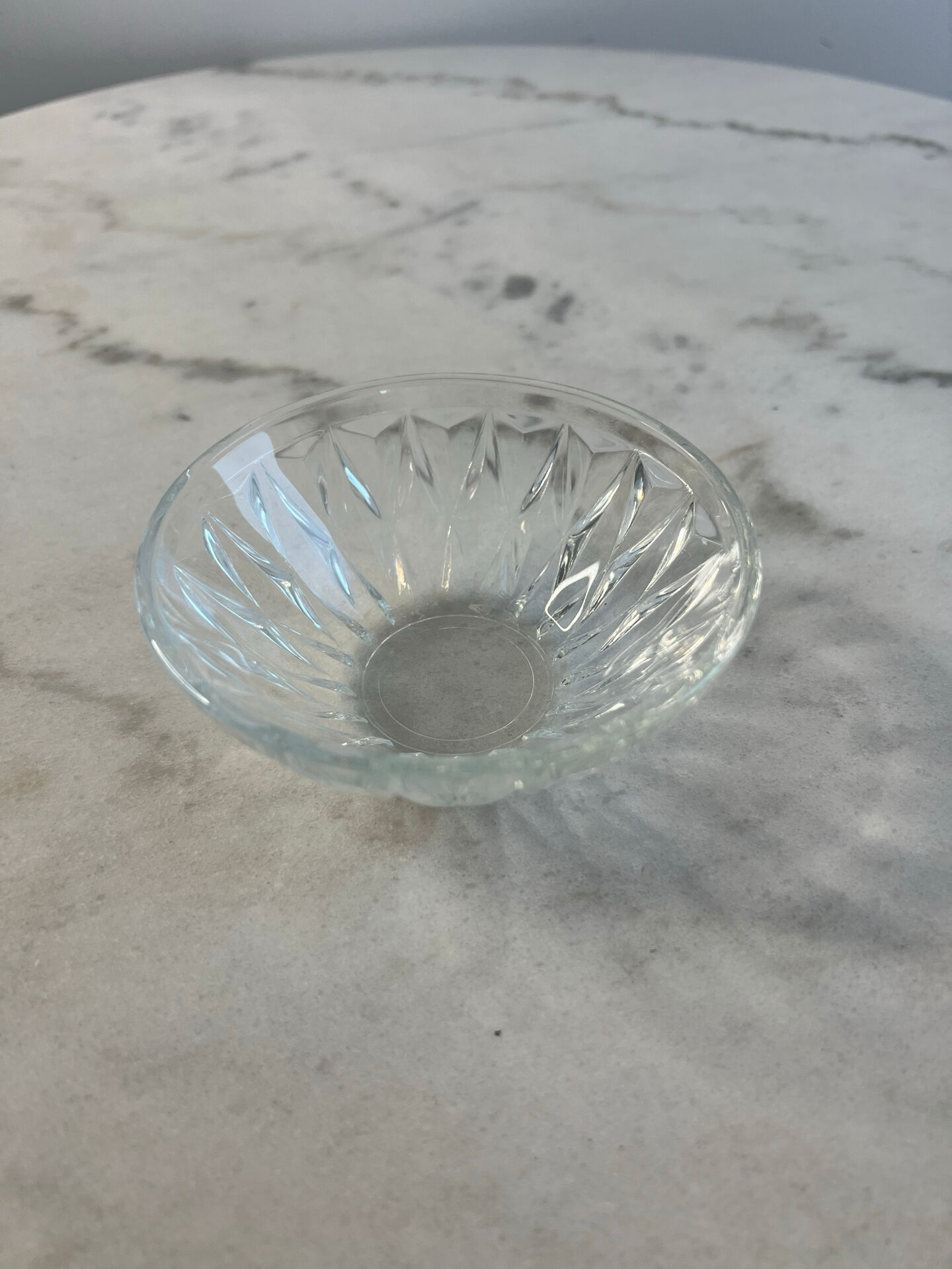 Cut glass bowl stamped France 11cm