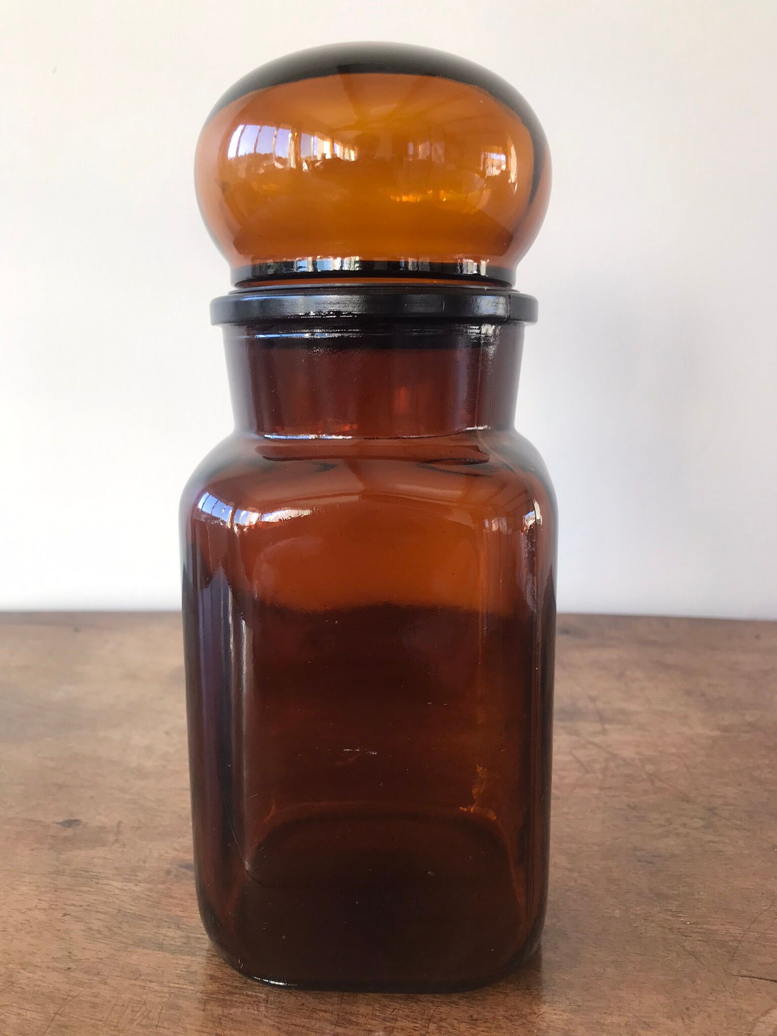 Amber glass jar