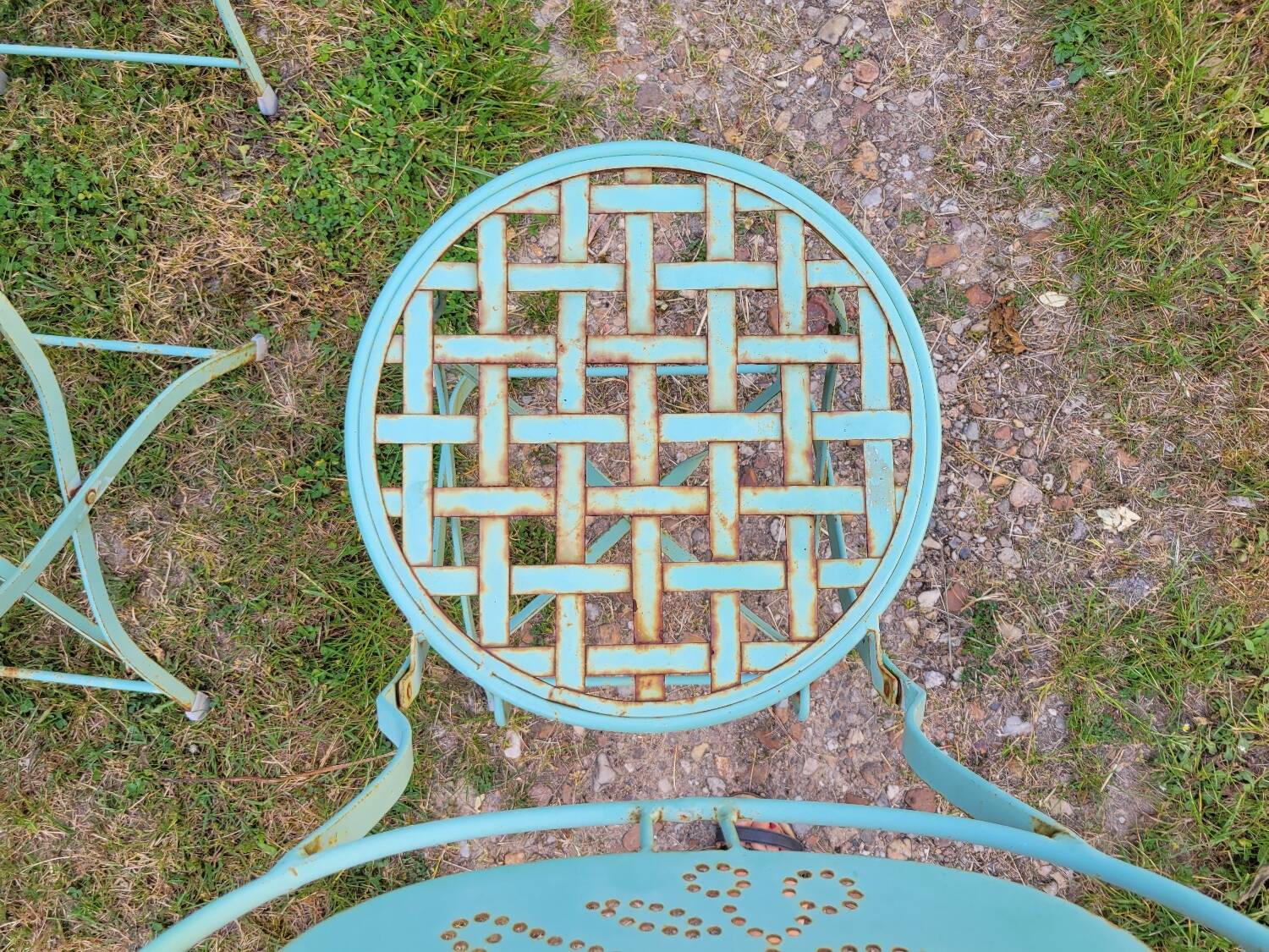 Wrought iron folding garden chairs