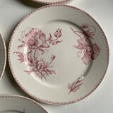 5 red decoration plates