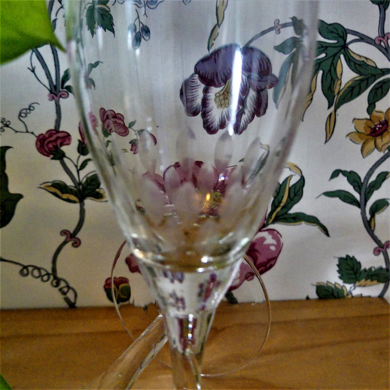 Six 40s champagne flutes - Antique crystal glasses