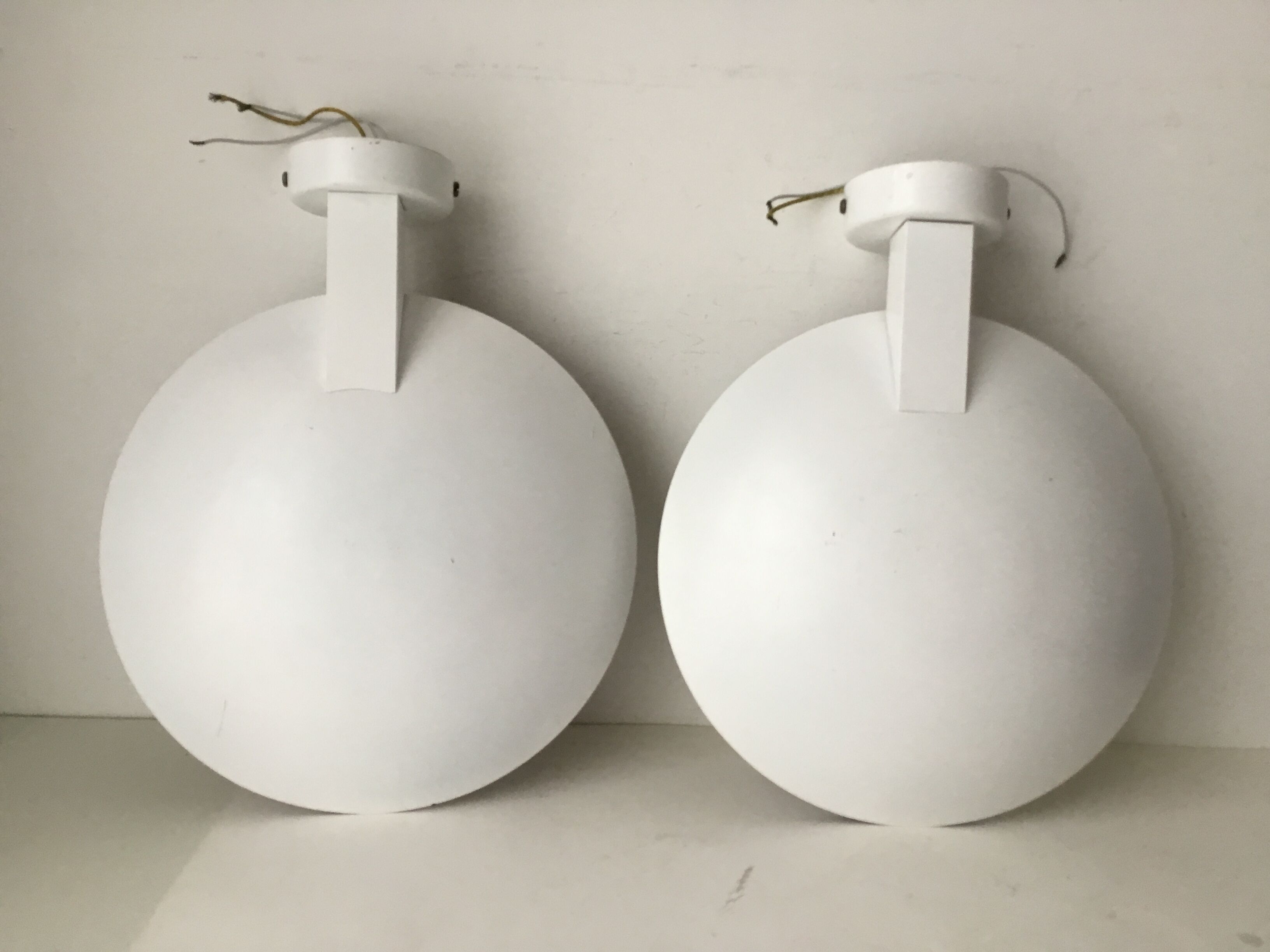 Pair of 80s metal wall lights