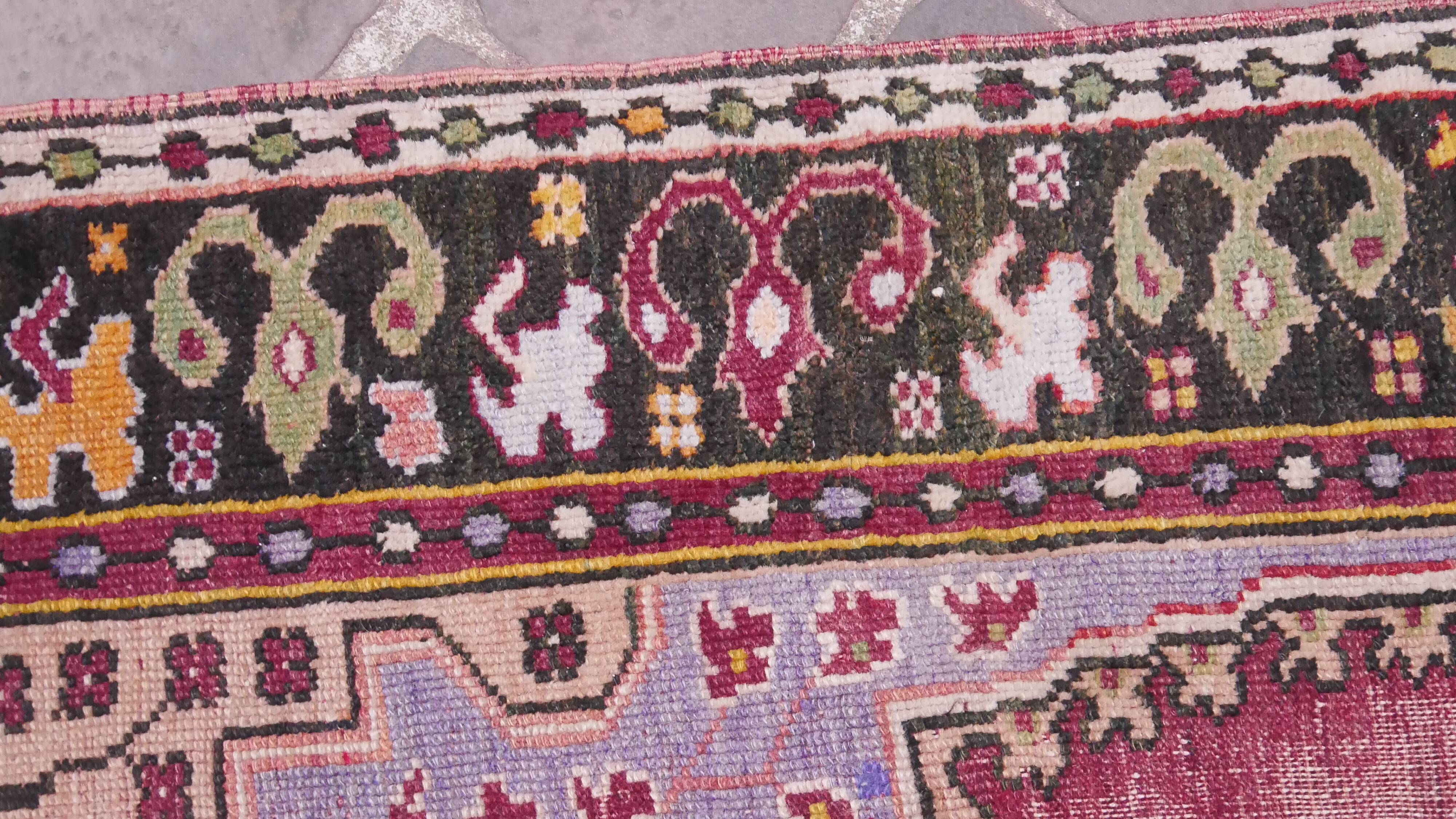 An ANCIENT Turkish handmade oriental carpet ANATOLIE 220 X 118