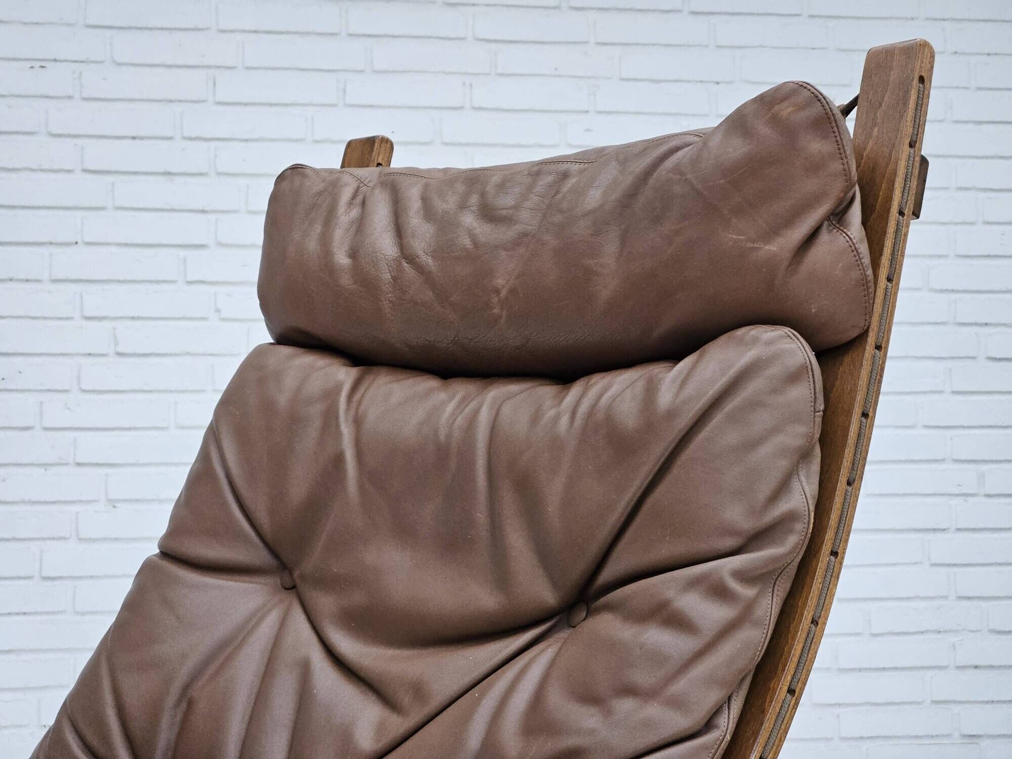 1970’s, Norwegian design, "Siesta" lounge chair by Ingmar Relling, leather, bentwood.