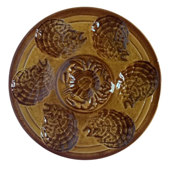 Lot de 6 assiettes à huîtres Sarreguemines