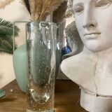 Vintage bubbled glass vase, 1970