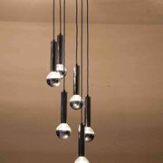 Grand lustre en cascade du milieu du siècle en chrome